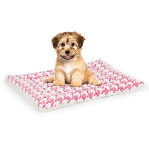 Kigmmro Hundebett-Matte, wendbare Kistenunterlage für mittelgroße und kleine Hunde, maschinenwaschbar, tragbar und weich, Haustierbettunterlage für 55,9 cm Hundehütte, Rosa von Kigmmro