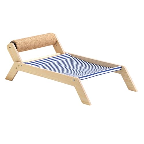 Cat Beach Stuhl Sommer Alle Jahreszeiten Erhöhtes Katzenbett mit Schwesternkratzern für Innen Im Freien (Strandschugelbett Beach Sisal Roller) von Kikumi