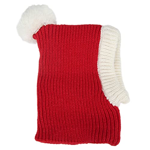 Haustier-Wintermütze – Hunde-Wintermütze, Rote Haustier-Weihnachts-Winter-warme Strickmütze für Kleine und Mittelgroße Hunde, Welpen, Katzen (M) von Kikumi