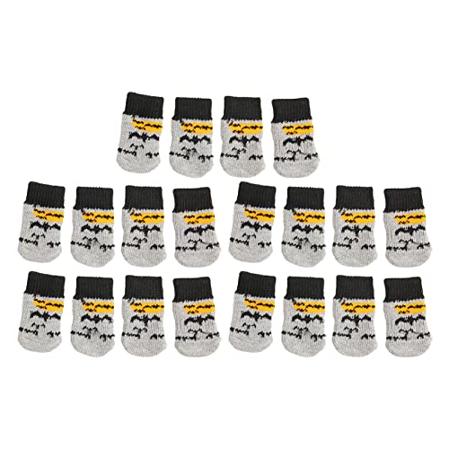 Kikumi 5 Paar Weihnachtliche rutschfeste Socken, Katzensocken, Hundepfotenschutz, rutschfeste Hundesocken mit Pads (M) von Kikumi