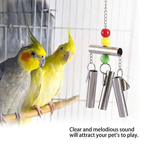 Kikumi Staless Bird 11×7×3 Edelstahl-Glockenspielzeug Vögel, mittelgroß, Stehendes Spielzeug, Käfigdekor, Vogelsportspielzeug Staless von Kikumi