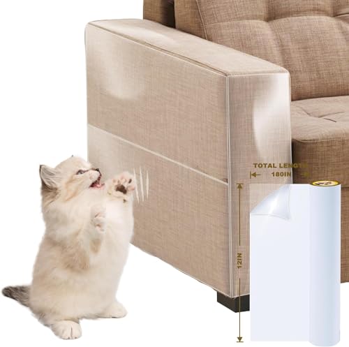 Katzen Kratzschutz Folie, 28 cm x 4.5 M Sofa Kratzschutz Pad mit Selbstklebend, Doppelseitig Kratzpads für Katzen mit Selbstklebend Katze Kratzschutzfolie, Möbelschutz Möbelschoner Kratzpads von Kilpkonn