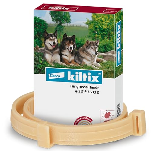 Kiltix Zecken- und Flohhalsband für große, aktive Hunde – ca. 66 cm langes Zeckenhalsband für langanhaltenden Zecken- und Flohschutz – Floh- und Zeckenmittel für Hunde von Kiltix