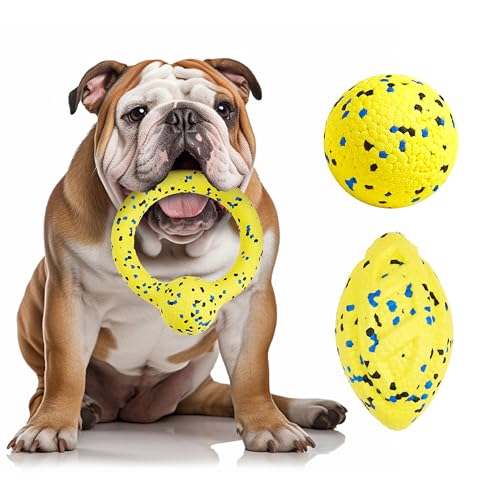 Kimee Hundebälle, 3 Stück, Kauspielzeug, Tennisball für aggressive, Kauer, langlebiges Zahnen, Backenzahnen, Hundespielzeug, interaktives Apportierbälle, Geschenk-Set für große Hunde, mittelgroße von Kimee