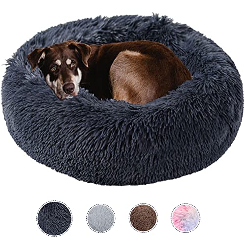 Kimpets Snuggle Hundebett, bequem, beruhigend, maschinenwaschbar, für mittelgroße Hunde, niedlich, flauschig, Anti-Angst, 70 cm, weiches Bohnen-Hundebett, bis zu 11,3 kg von Kimpets