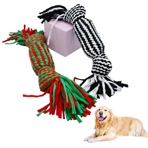 Kimuwote Hundespielzeug, 2 Stück, Spielzeug für Hunde, Kauseil, Spielzeug für Hunde, interaktives Kauseil, Reinigung der Zähne, robustes Hunde-Seil, Spielzeug für Hunde von Kimuwote