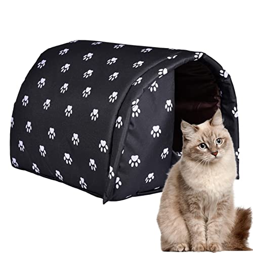 Katzenhaus Outdoor Winterfest, Wasserdichtes Draußen Katzenhöhle Für Katzen Faltbares Pet Outdoor House Tierheim Für Kleine Katzen (XL) von KinMokusei