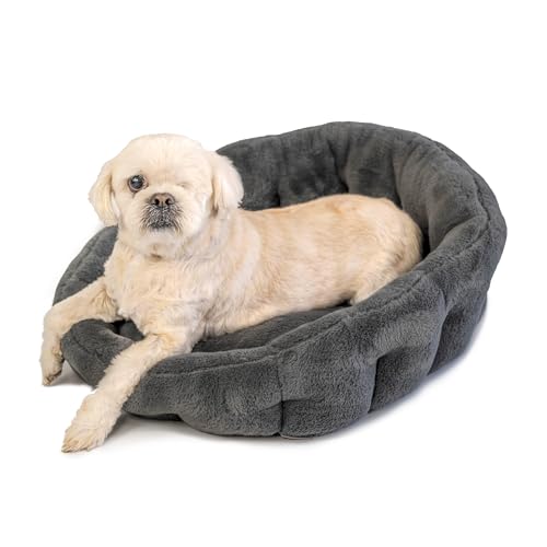 KindTail Kleines orthopädisches Hundebett, kuschelig, Kunstfell, Luxusbett, Haustierbett für Hunde und Katzen unter 6,8 kg, wasserdichtes Hundebett mit Nylonboden, bequemes Haustierbett, 50,8 x 35,6 x von KindTail