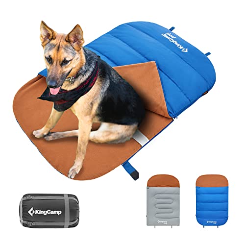 KingCamp Hundeschlafsack Hundedecke Warm Hundebett Premium Haustier Decke Leichtgewicht Decke für Katzen und Hunde Blau 110 x 70 cm von KingCamp