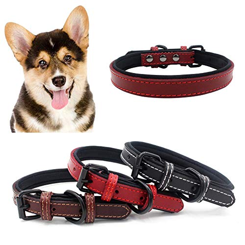 KingbeefLIU Einstellbare Kunstleder Haustier Hundehalsband Halskette Tauchen Tuch Gefüttert Nackenband Petite Und Niedlichen Minimalistischen Wind Identifikation Haustier Ring rot SNone von KingbeefLIU