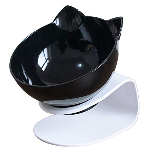 KingbeefLIU Pet Bowl Kunststoff Katzenohrform Pet Puppy Food Bowl rutschfeste Wasserzufuhr Geschirr Geschirr Schwarz von KingbeefLIU