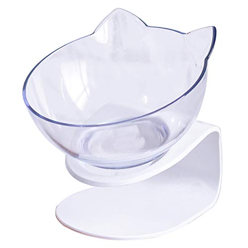 KingbeefLIU Pet Bowl Kunststoff Katzenohrform Pet Puppy Food Bowl rutschfeste Wasserzufuhr Geschirr Geschirr Transparent von KingbeefLIU