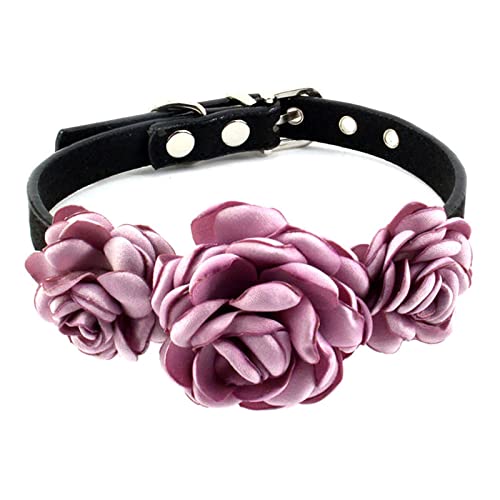 Kingke Blumenmädchen Hundehalsband für Hündinnen Haustier Floral Halsketten Rose Blume Dekorationen Katzenhalsbänder Keine Glocke Verstellbar von Kingke