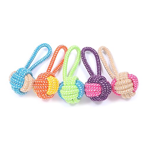 Kingke Dog Rope Apportierspielzeug Tauziehen Spiel für Hunde Zahnen Kauen Molar Spielzeug Hund Apportieren Spielzeug für Indoor Hunde von Kingke