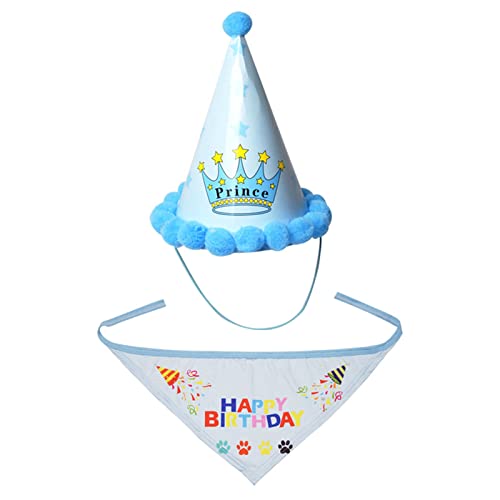 Kingke Haustier Katze Hunde Geburtstag Kopfbedeckung Hut Party Kostüm "It is Birthday" Brief Druck Haustier Zubehör Für Party Haustier Supplies von Kingke