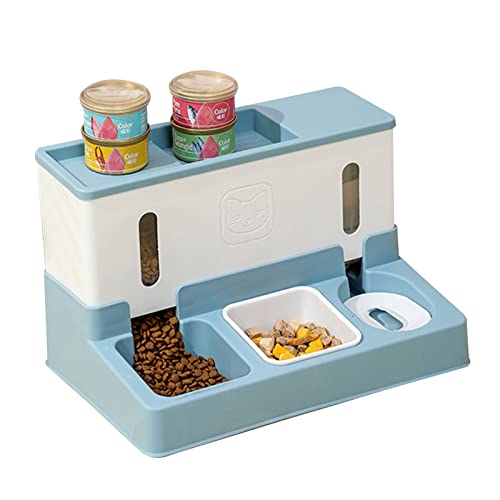 Kingke Pet Automatic Feeder + Waterer Cat Food Container Bowl Anti-Leak Water-Fo- 3 in 1 Pet Large Dogs Water Feeder von Kingke