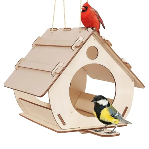 Kioball Hängendes Vogelhäuschen zum Selberbauen, Gartendekoration für Drinnen und Draußen, Vogelkäfig, Gartenanhänger, Vogelhäuschen von Kioball