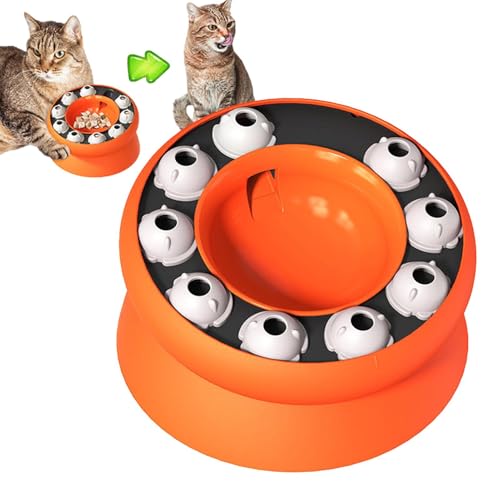 Kioriur Langsames Fressnapf für Katzen, langsames Fressen für Katzen, erhöhte und betitelte Puzzle-Futterstation für Katzen, Futternapf für Haustiere, gesunde Ernährung, Spielzeug von Kioriur