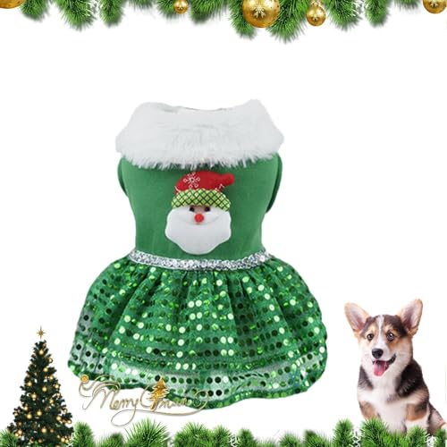 Weihnachtsoutfit - Weihnachtskostüme für Hunde, Weihnachtskleidung für Haustiere | Weihnachtskostüme für kleine und mittelgroße Hunde und Katzen, Mädchen-Hundekleidung, Urlaubsthema, Weihnachtsmann-Ro von Kioriur