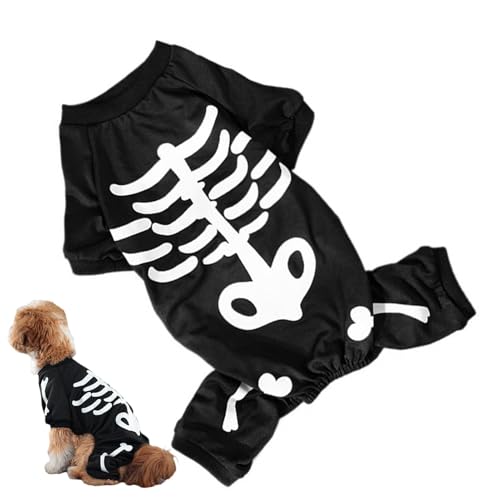 Halloween-Haustier-Outfit, Halloween-Kleidung für Hunde - Rollenspiel-Overall für Hunde, leuchtende Skelett-Kleidung - Festliches Hunde-Haustier-Outfit für Mottopartys, Alltagskleidung, Spieltermine, von Kirdume