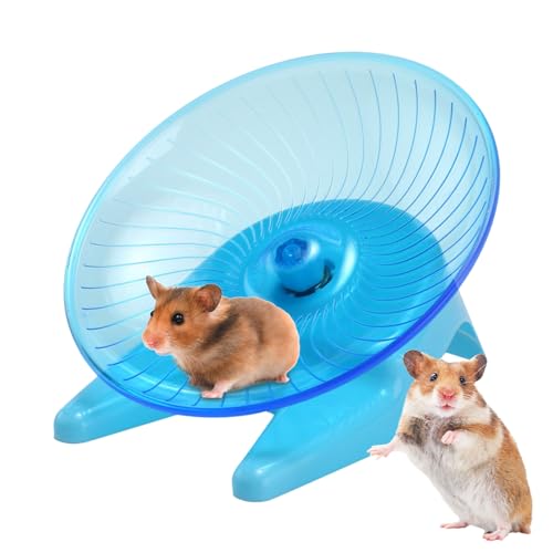 Hamster Fliegende Untertasse, rutschfeste transparente Räder für Hamsterübungen, Tierlebensraum-Dekor für Hamster, Honighasen, Rennmäuse mit fettem Schwanz, Zwerghamster von Kirdume