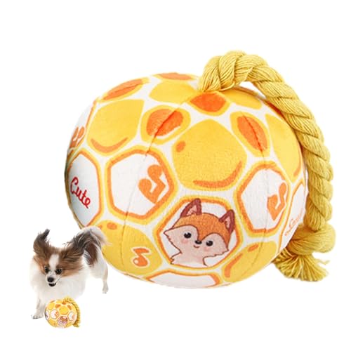 Kirdume Hundefußball, Doggy Disc Ball für große Hunde | Outdoor-Hundespielzeug, weicher, elastischer Spielzeugball | Hundebälle für große Hunde, bunter Baumwollseil-Kicherball zum Geburtstag von Kirdume