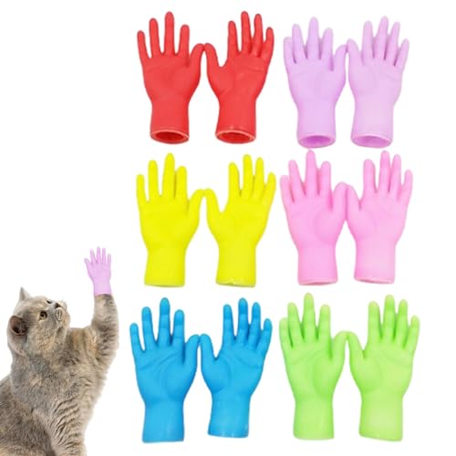 Kleine Katzenhände, Katzenpfoten-Menschenhände - Kreative kleine menschliche Hände für die Pfote einer Katze - Reduziert Langeweile, Haustier-Fingerpuppe mit hoher Elastizität zum Sammeln und für Fami von Kirdume