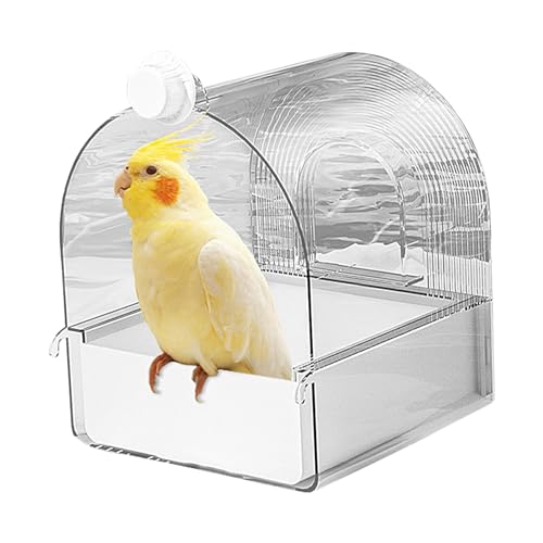 Papageien-Duschwanne,Papageien-Vogel-Badewanne - Haustier-Vogel-Duschschubladenbox - Haustierfreundlicher Vogelbad-Würfel, Käfigzubehör, einfache Installation für Vögel, Sittiche, Kanarienvögel von Kirdume