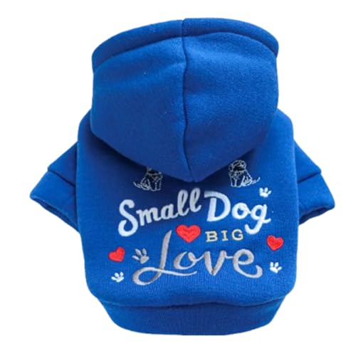 Kirei Sui Kapuzenpullover für kleine Hunde und Katzen, Winterkleidung für Welpen, Kätzchen, kleine Hunde, große Liebe (XS 1 - 1,5 kg) von Kirei Sui