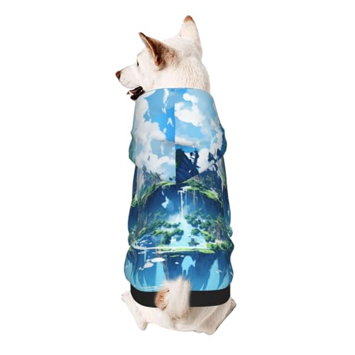 City of Sky Hunde-Kapuzenpullover, weiches und atmungsaktives Polyester-Haustierkleidung für kleine, mittelgroße und große Hunde von Kirrowe