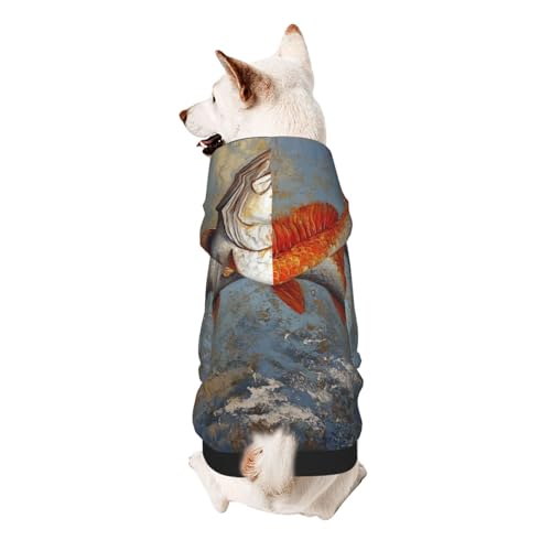 Fish Dog Hoodie - Weiche und atmungsaktive Polyester-Haustierkleidung für kleine, mittelgroße und große Hunde von Kirrowe