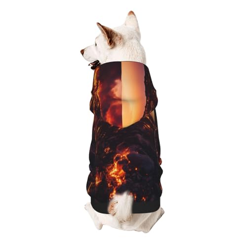 Flame Mountain Dog Hoodie - Weiche und atmungsaktive Polyester-Haustierkleidung für kleine, mittelgroße und große Hunde von Kirrowe