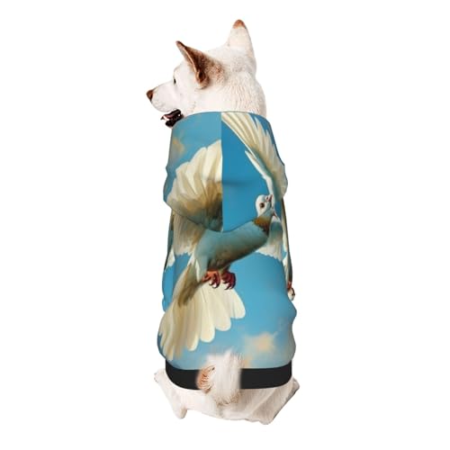 Flying Dove Hunde-Kapuzenpullover, weiches und atmungsaktives Polyester, Haustierkleidung für kleine, mittelgroße und große Hunde von Kirrowe