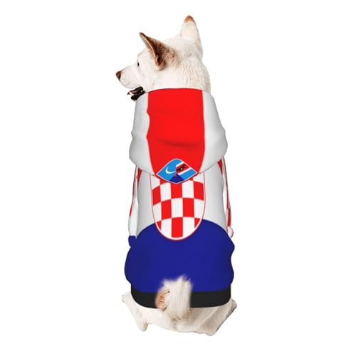 Hunde-Kapuzenpullover mit Flagge der Republik Kroatien, weiches und atmungsaktives Polyester, Haustierkleidung für kleine, mittelgroße und große Hunde von Kirrowe