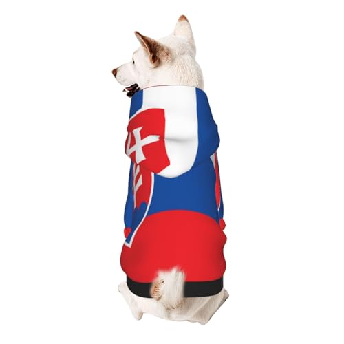 Hunde-Kapuzenpullover mit Flagge der Slowakei, weiches und atmungsaktives Polyester, Haustierkleidung für kleine, mittelgroße und große Hunde von Kirrowe