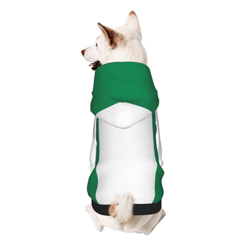 Hunde-Kapuzenpullover mit Flagge von Nigeria, weiches und atmungsaktives Polyester, Haustierkleidung für kleine, mittelgroße und große Hunde von Kirrowe