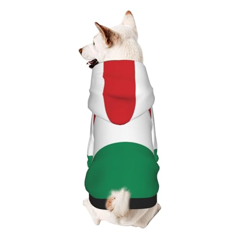 Hunde-Kapuzenpullover mit Flagge von Ungarn, weiche und atmungsaktive Polyester-Haustierkleidung für kleine, mittelgroße und große Hunde von Kirrowe