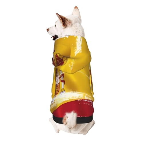 Hunde-Kapuzenpullover mit Spanien-Flagge, weiches und atmungsaktives Polyester, Haustierkleidung für kleine, mittelgroße und große Hunde von Kirrowe