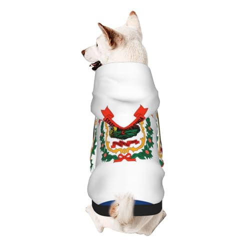 Hunde-Kapuzenpullover mit West-Virginia-Flagge, weiches und atmungsaktives Polyester, Haustierkleidung für kleine, mittelgroße und große Hunde von Kirrowe