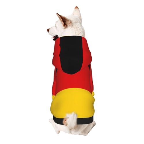 Hunde-Kapuzenpullover mit deutscher Flagge, weiches und atmungsaktives Polyester, Haustierkleidung für kleine, mittelgroße und große Hunde von Kirrowe