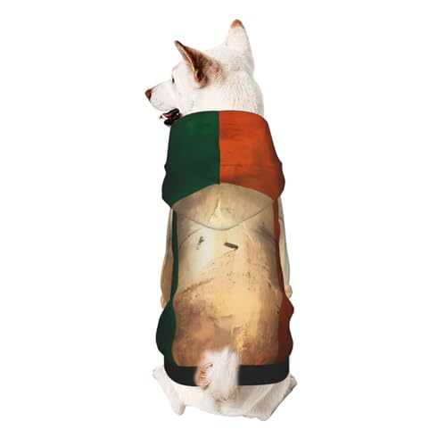 Hunde-Kapuzenpullover mit irischer Flagge, weiches und atmungsaktives Polyester, Haustierkleidung für kleine, mittelgroße und große Hunde von Kirrowe