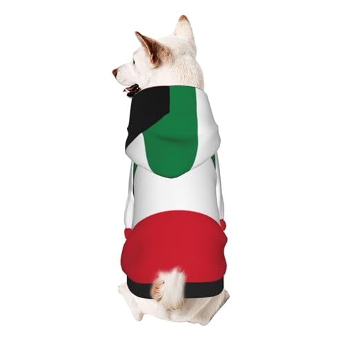 Hunde-Kapuzenpullover mit kuwaitischer Flagge, weiches und atmungsaktives Polyester, Haustierkleidung für kleine, mittelgroße und große Hunde von Kirrowe