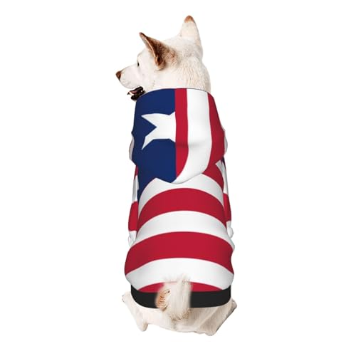 Hunde-Kapuzenpullover mit liberianischer Flagge, weiches und atmungsaktives Polyester, Haustierkleidung für kleine, mittelgroße und große Hunde von Kirrowe