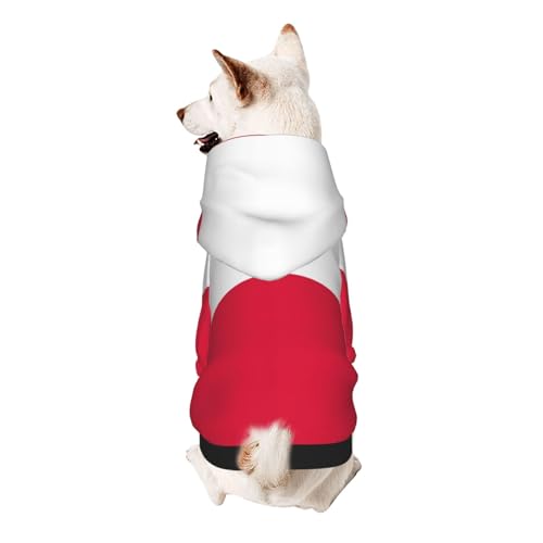 Hunde-Kapuzenpullover mit polnischer Flagge, weiches und atmungsaktives Polyester, Haustierkleidung für kleine, mittelgroße und große Hunde von Kirrowe