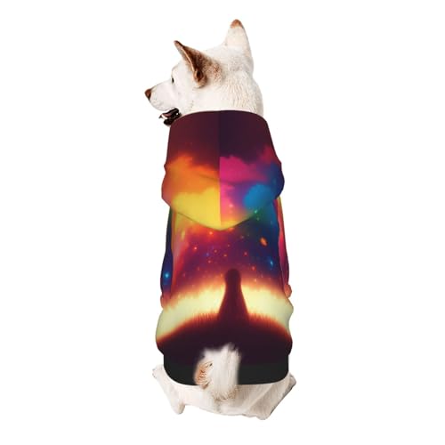 Rainbow Tree Hunde-Kapuzenpullover, weiches und atmungsaktives Polyester, Haustierkleidung für kleine, mittelgroße und große Hunde von Kirrowe