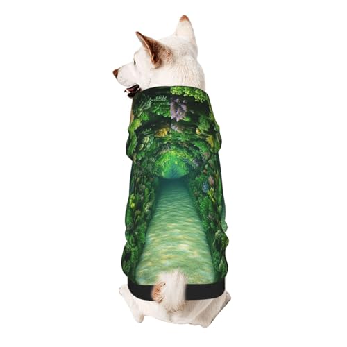 Seafloor Hunde-Kapuzenpullover, weiches und atmungsaktives Polyester, Haustierkleidung für kleine, mittelgroße und große Hunde von Kirrowe