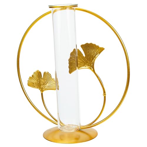 Blumenständer Aus Glas Pflanzen Reagenzglas Transparente Blumenflasche Hydroponische Pflanzenflasche Pflanzentopf Hydroponischer Blumenbehälter Hydrokultur-pflanzrohr Metall Golden Kisangel von Kisangel