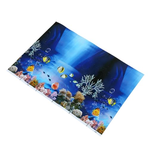 Kisangel 1 Blatt Aufkleber Für Aquarien Wasser- Unterwasserbild Klebetapete Für Aquarien Elektrostatische Tapete Aquarienbild Dekor Poster Fisch Doppelseitig Dickfilmpapier 3D Tapetenkleber von Kisangel