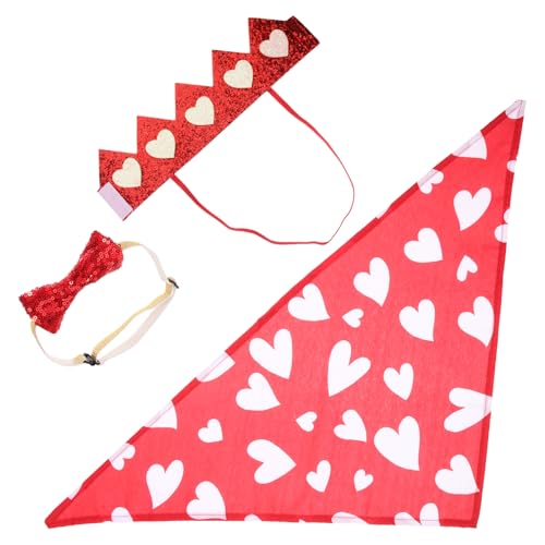 Kisangel 1 Satz Dreieckstuch für Haustiere Krawatten für Haustiere Kostüme Dog Bandana hundefressnäpfe dekoratives Zubehör für Haustiere Haustier-Party-Fliege-Kit Polyester rot von Kisangel