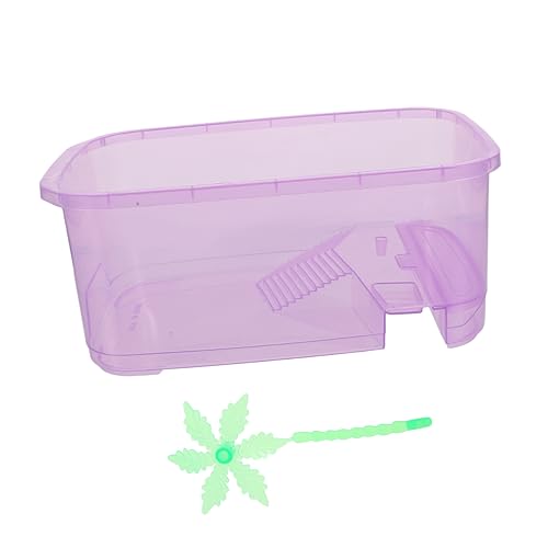 Kisangel 1 Set-Box Schildkrötenbecken Transparenter Reptilienkäfig Schildkrötenzubehör Reise-Aquarium Schildkrötenpanzer Klarer Behälter Fütterungsbereich Für Schildkröten Violett Plastik von Kisangel